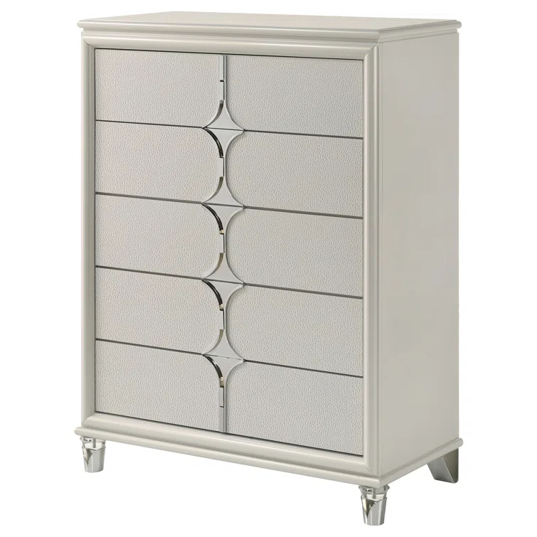 5-drawer Bedroom Chest Of Drawers Pearl White