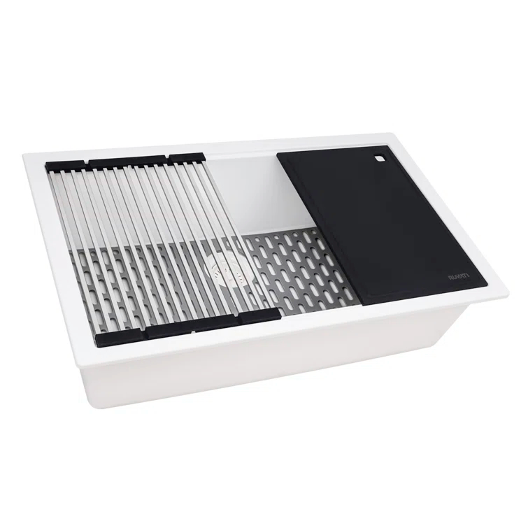 Ruvati 33-inch Undermount Workstation Granite Composite Kitchen Sink
