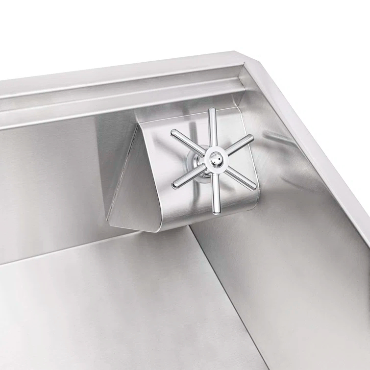 Ruvati 32-inch Glass Rinser and Sink Combo Workstation Undermount Stainless Steel Kitchen Sink