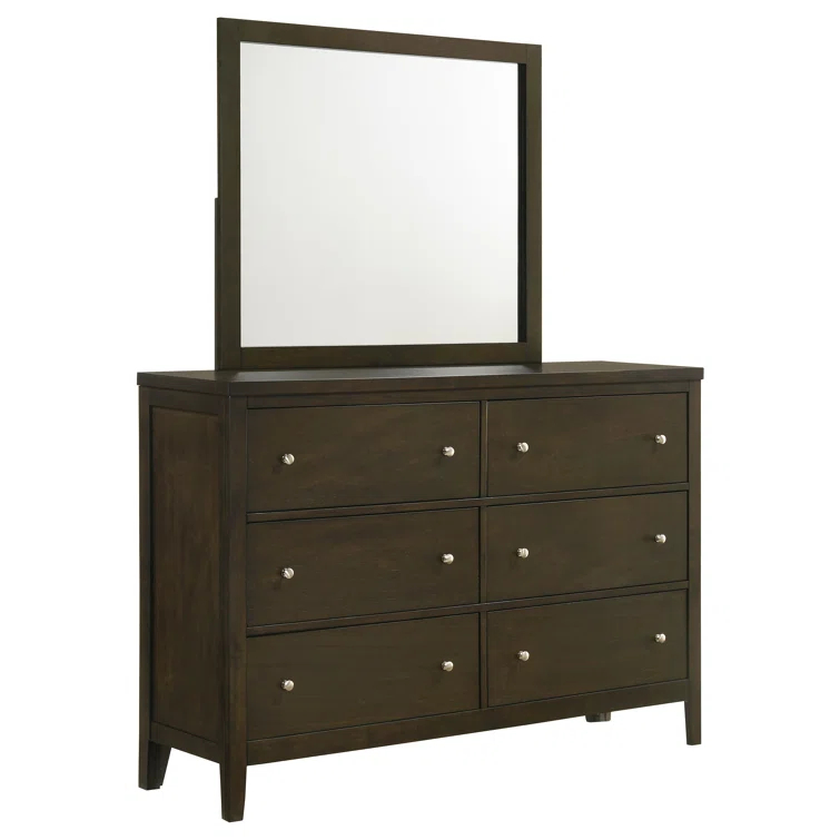 6-drawer Dresser And Mirror Dark Cocoa