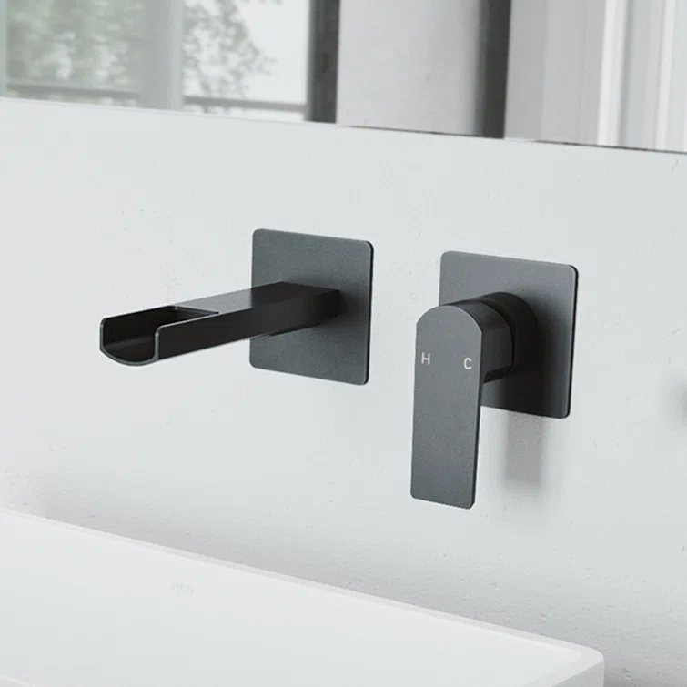 Atticus 5" H Single Handle WaterSense Wall Mount Bathroom Faucet