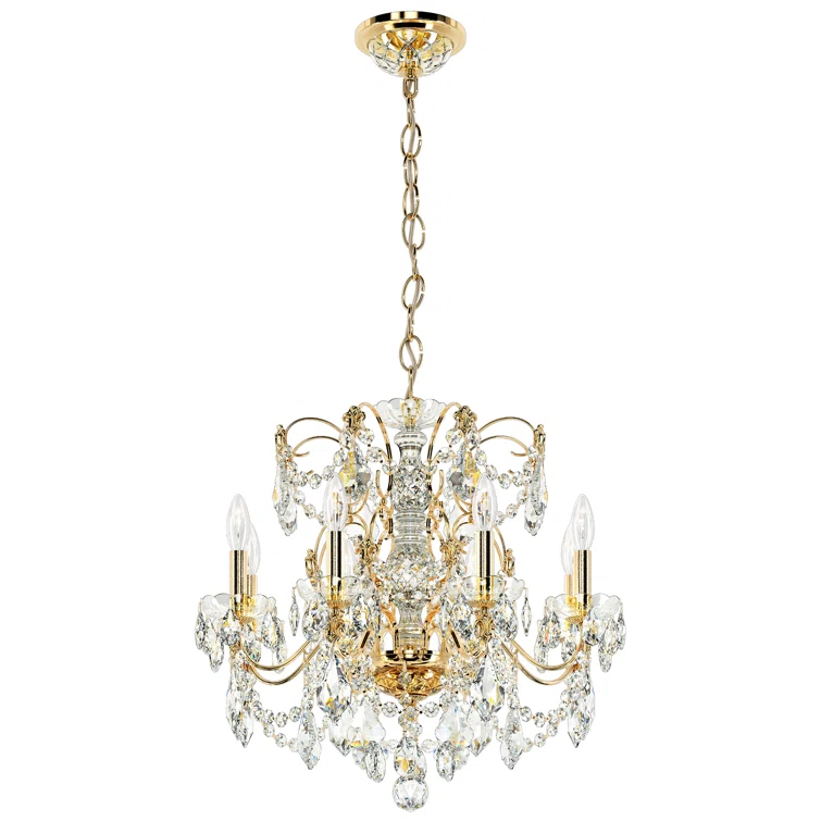 Century 8 - Light Glass Tiered Chandelier