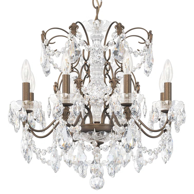 Century 8 - Light Glass Tiered Chandelier