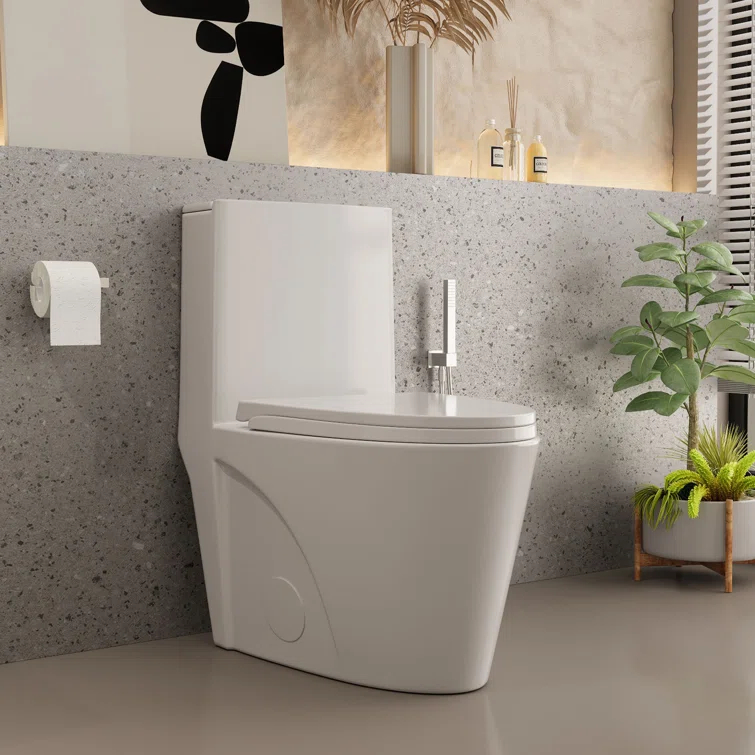 One-Piece 1.1/1.6 Gpf Dual Flush Elongated Toilet In Seat Included