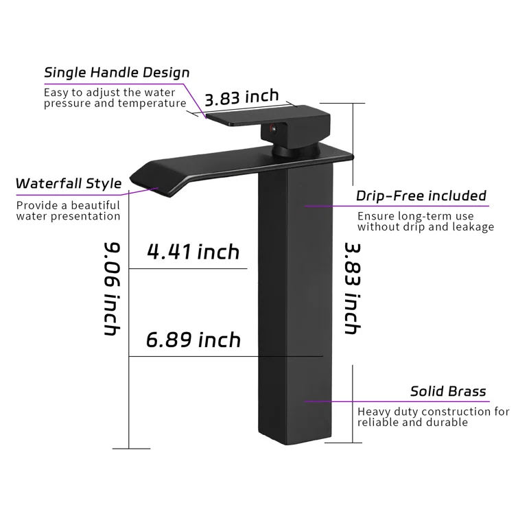 Vessel Sink Faucet Single-handle Bathroom Faucet with Drain Assembly