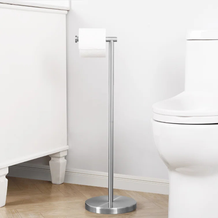 KES Freestanding Toilet Paper Holder with Weighted Base 26" H SUS304 Stainless Steel