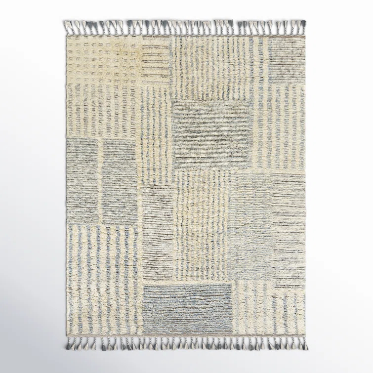 Gray Hand-Knotted Wool 8' x 10' Area Rug