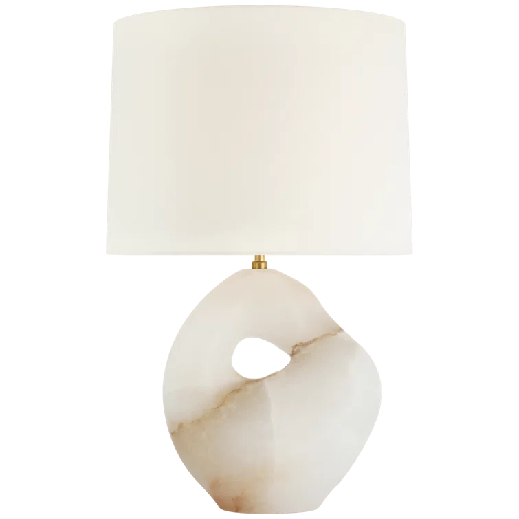 Alabaster 25.25-Inch Sculptural Table Lamp with White Shade