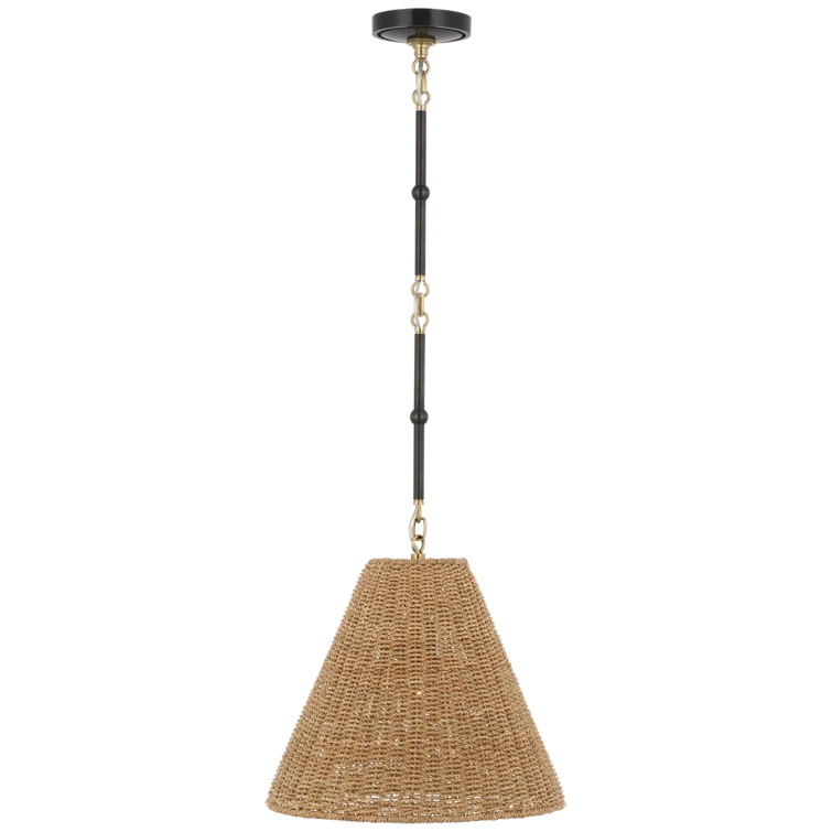 Bronze and Antique Brass Pendant Light with Toast Shade