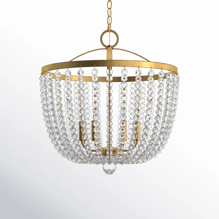 Conway 4 Light Wood Dimmable Empire Chandelier