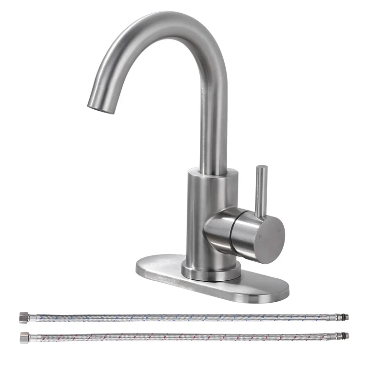 AVITAS TS14D05 Single Handle Stainless Steel Bar Kitchen Faucet With Swivel Spout And Deckplate