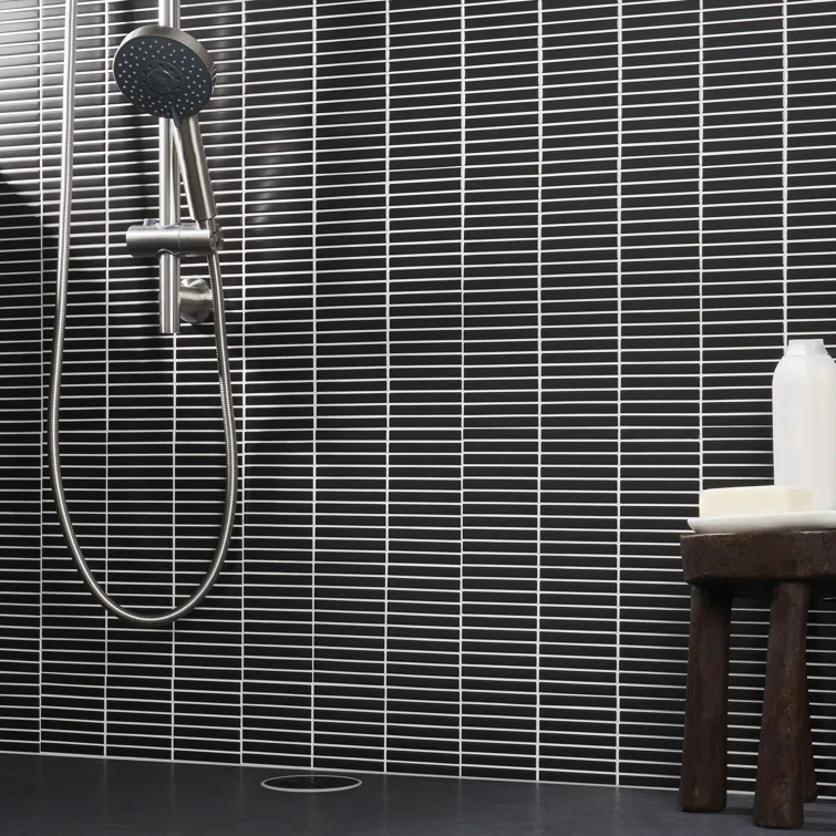 Monogram Stacked 11.19 In. X 11.9 In. Glossy Porcelain Mosaic Floor And Wall Tile (0.92 Sq. Ft. / Each)