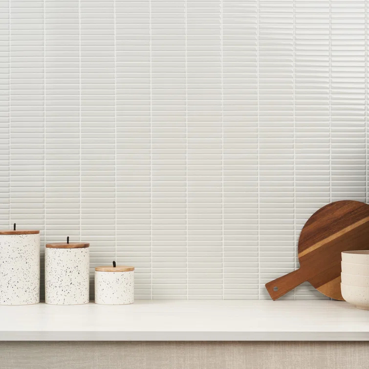 Monogram Stacked 11.19 In. X 11.9 In. Glossy Porcelain Mosaic Floor And Wall Tile (0.92 Sq. Ft. / Each)