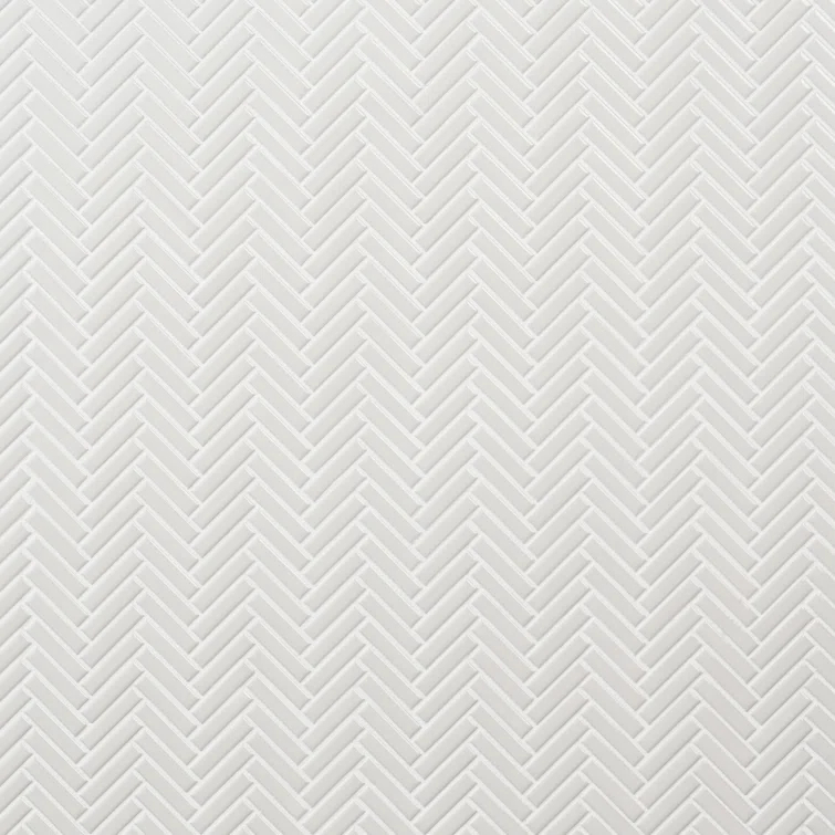 Monogram Herringbone 11.14 in. x 11.14 in. Glossy Porcelain Mosaic Floor And Wall Tile (0.86 Sq. Ft. / Each)