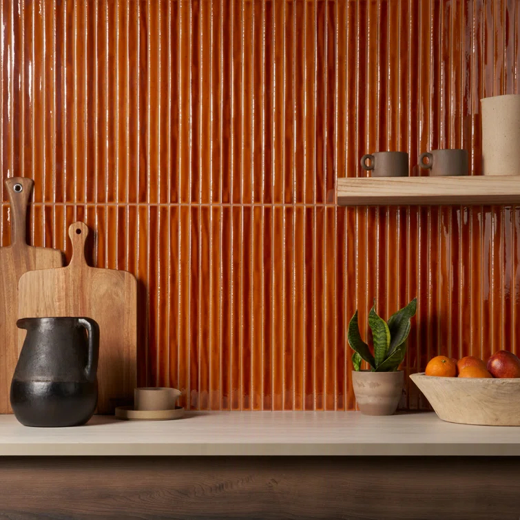 Vivanta 5.27 In. X 17.71 In. Glossy Ceramic Mosaic Elongated Subway Wall Tile (8 Sheets / Box)