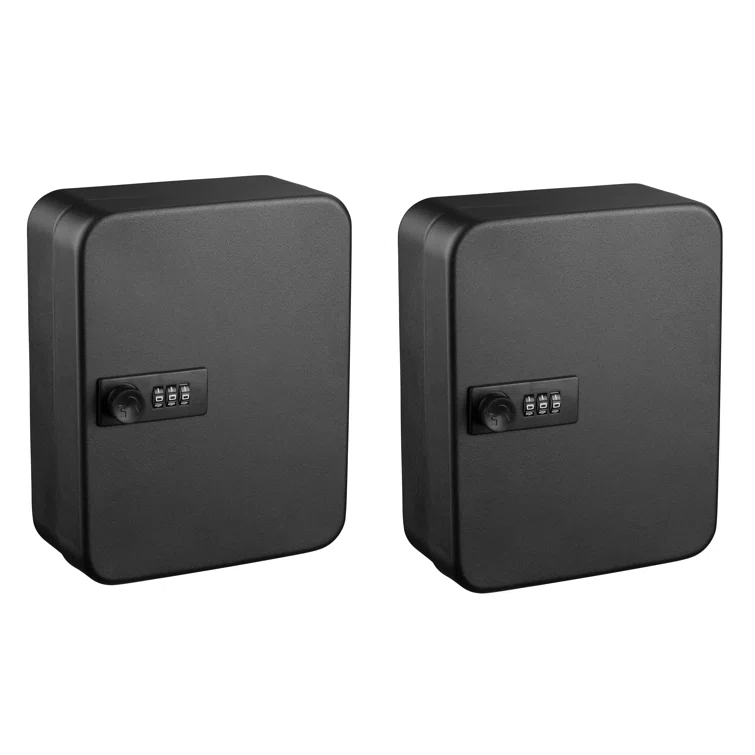 30-Key Steel Secure Key Cabinet with Combination Lock (Set of 2)