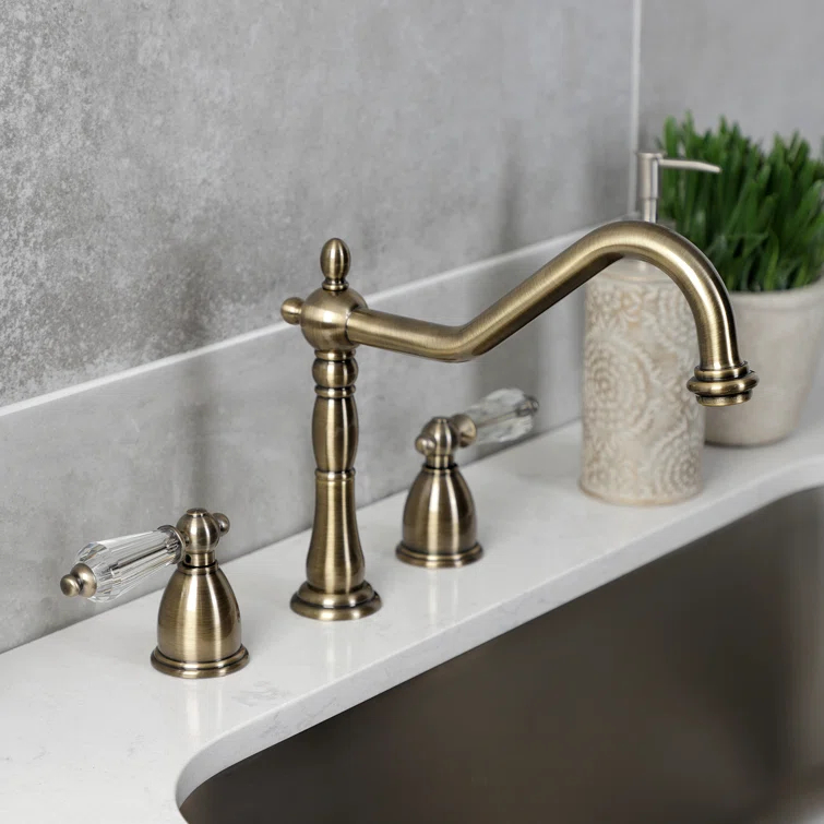 Kingston Brass Wilshire Double-Handle 3-Hole Widespread Kitchen Faucet