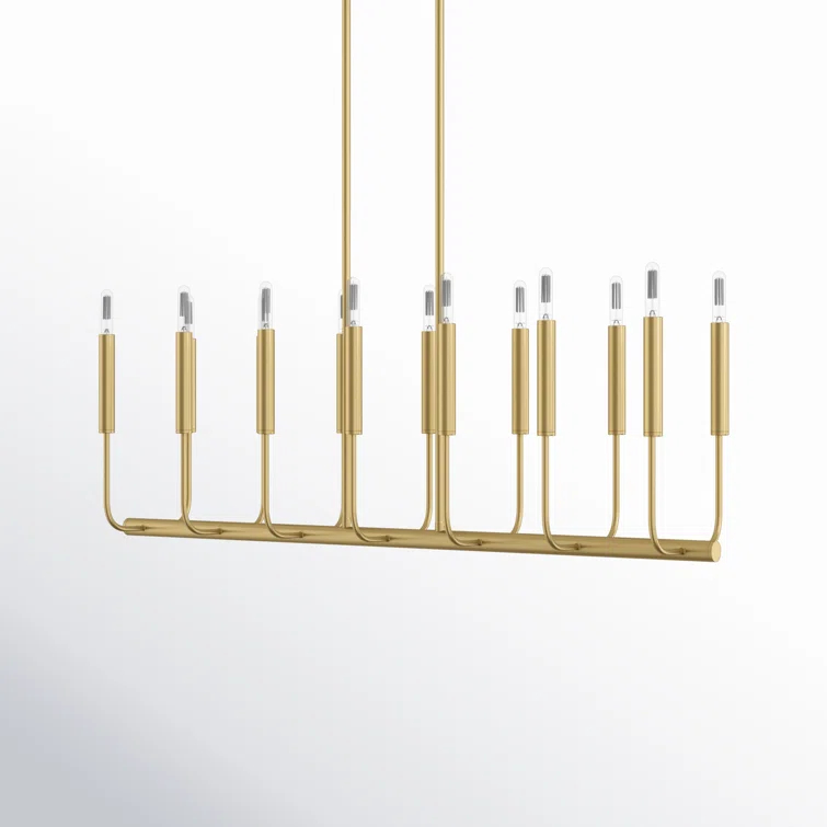 Ellen DeGeneres Burnished Brass 14-Light Linear Chandelier