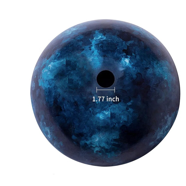 Vessel Sink 16.5" Bathroom Sinks Tempered Glass Blue Art Basin Round Bowl with Faucet Combo Blue