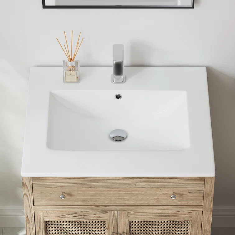 Eridanus Dayton 25" W x 22" D Vitreous China Vanity Top Sink in White with Single Faucet Hole (Sink Only)