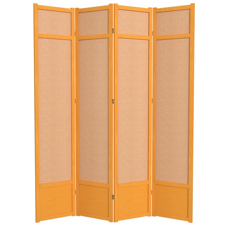 Oriental Furniture 7 Ft Tall Jute Shoji Screen, honey, 4 panel