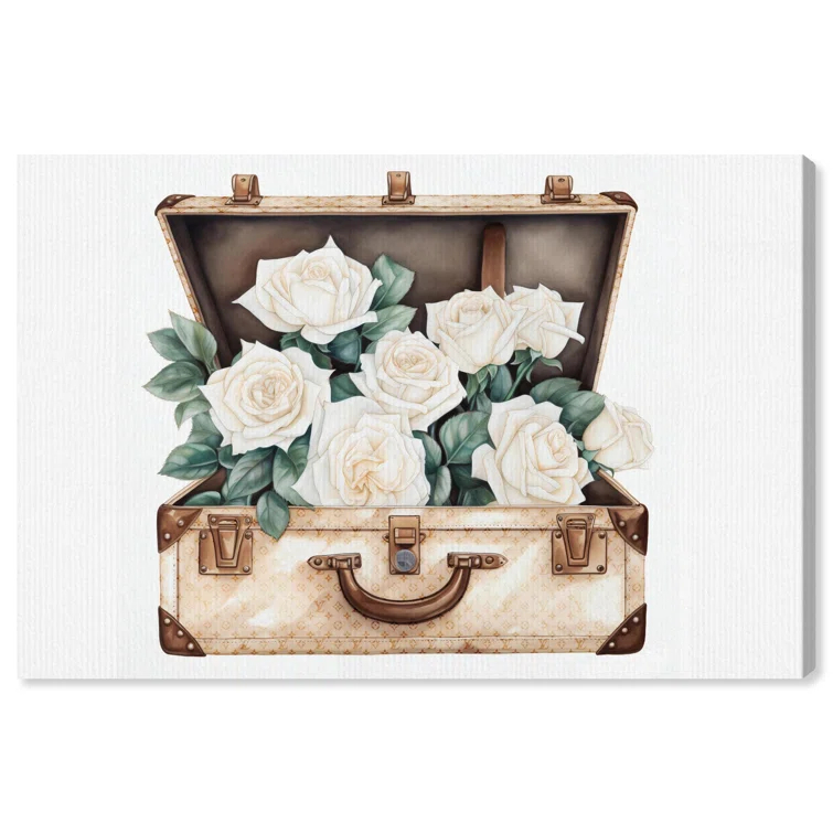 Art Remedy White Roses in a Case Canvas Glam Livingroom Wall Art by Art Remedy