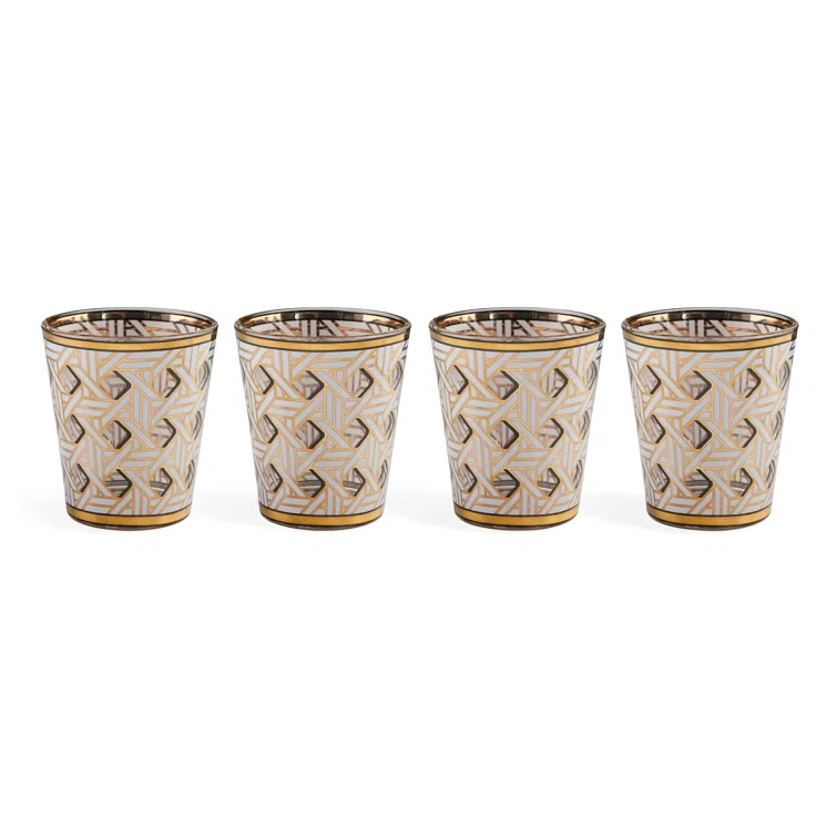 Jonathan Adler Basketweave Glassware Set (Set of 4)