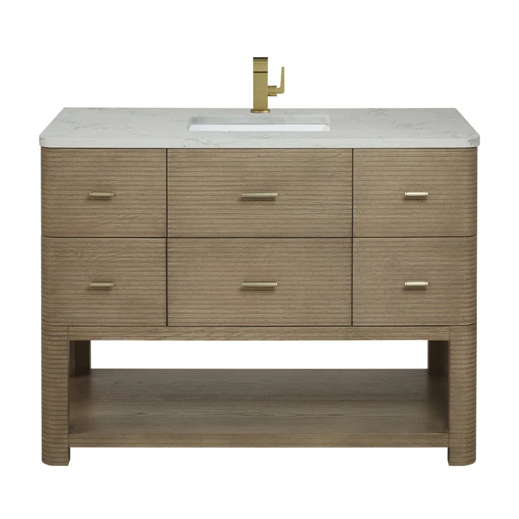 Lucian 48'' Single Bathroom Vanity with Quartz Top