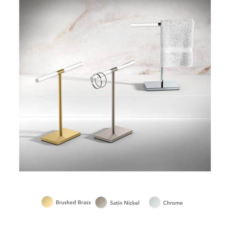 Freestanding Countertop Hand Towel Holder | 11.13"H x 10.50"W Weighted Base Towel Rack Stand