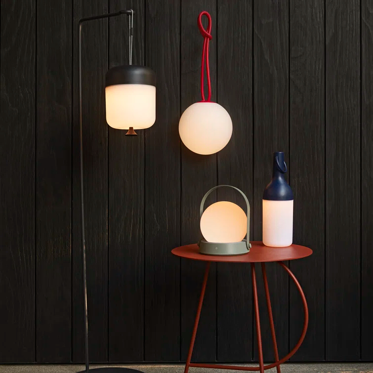 Bolleke 8" Battery Powered Integrated LED Outdoor Hanging Light