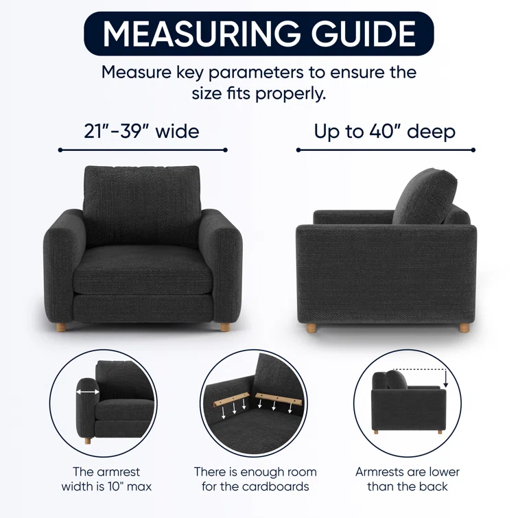 Stretchy Slipcover for Armchair- Premium Quality & Style - Jacquard Collection