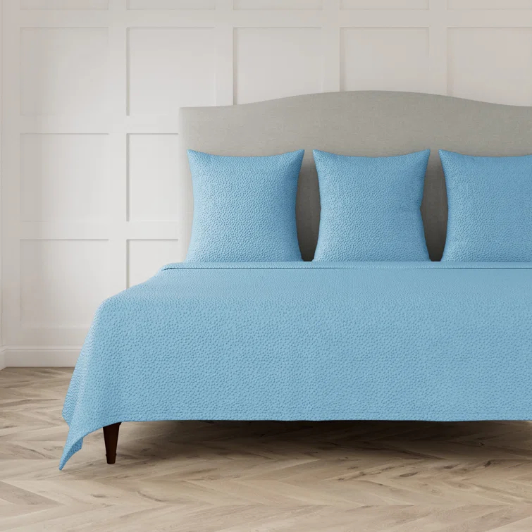 Bubble Matelasse Modern & Contemporary Cotton Geometric Shapes Coverlet Set