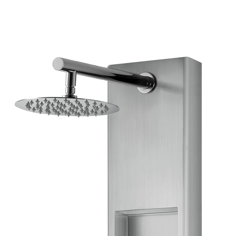 AquaNiche 8-in Rain Showerhead Showerspa with 4-Body Jets Built-in Niche and Handshower