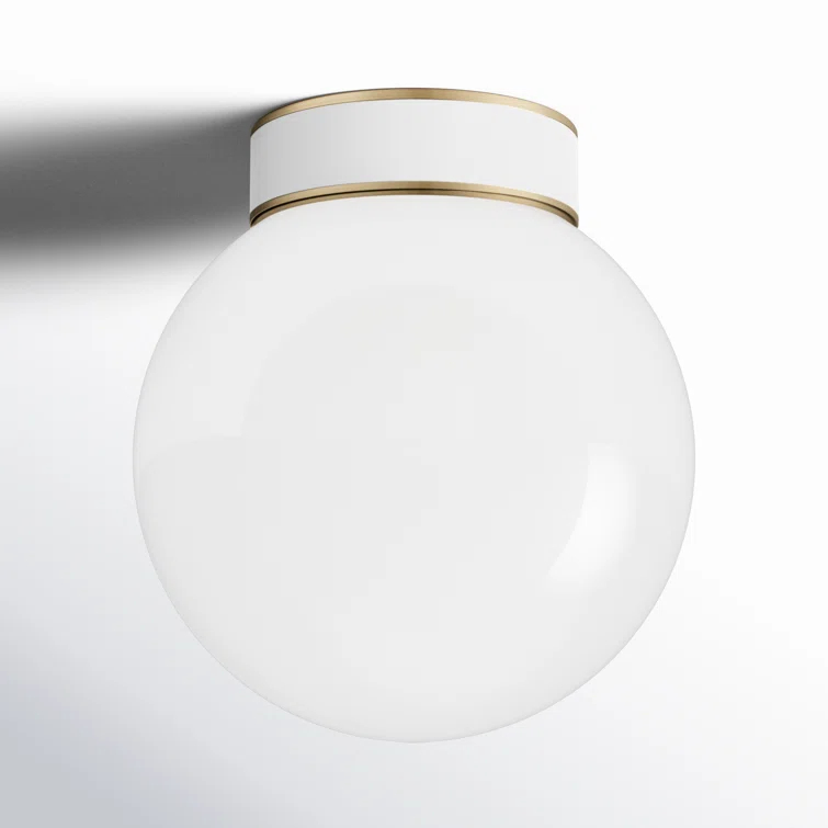 Single Light Glass Flush Mount