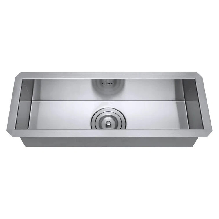 Ruvati Bar Prep Sink Narrow Trough Undermount 16 Gauge Stainless Steel Single Bowl