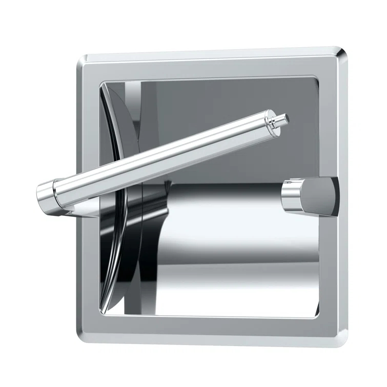 Wall Mounted Recessed Toilet Paper Holder | Pivoting Toilet Paper Roll Holder | Hotel Style In Wall Toilet Paper Holder for Regular Roll