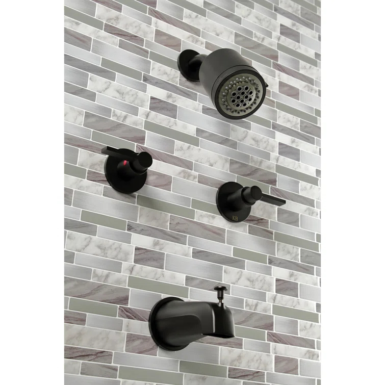Kingston Brass NuvoFusion Double-Handle Tub and Shower Faucet