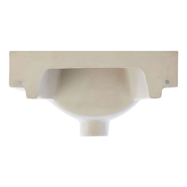 15" Brynsdale White Porcelain Rectangular Wall Mount Bathroom Sink with Overflow
