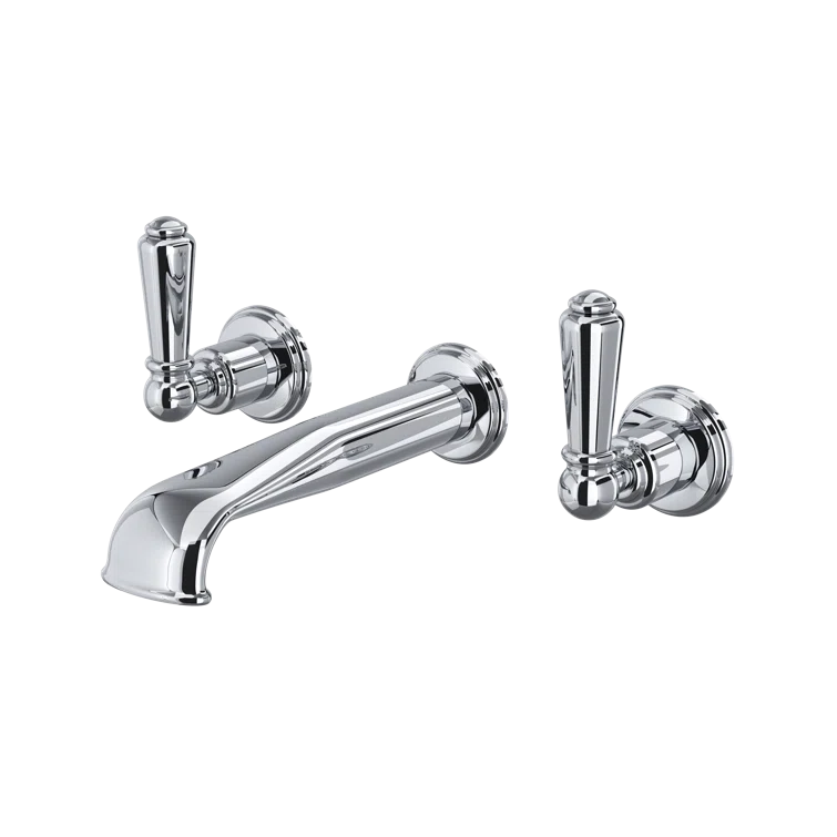 Edwardian Wall Mount Lavatory Faucet Trim With U-Spout