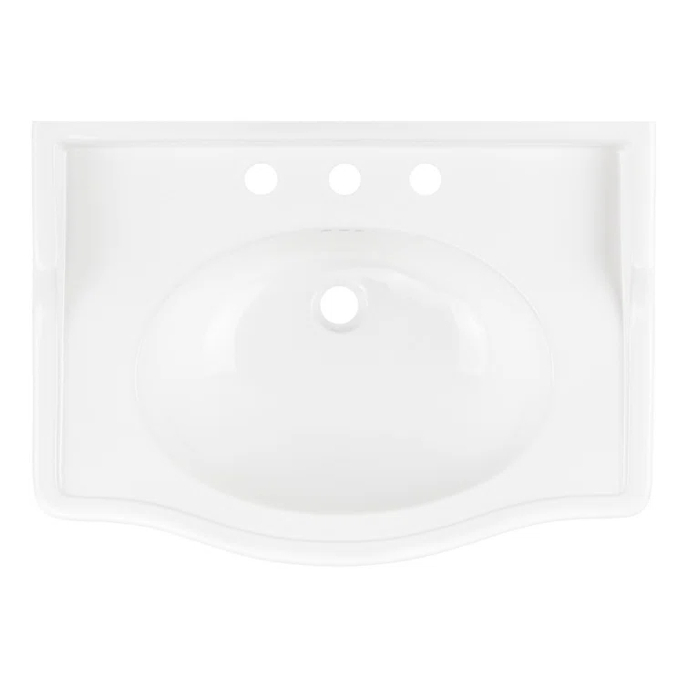 24" Cierra 31" Tall Porcelain Rectangular Console Bathroom Sink with Overflow