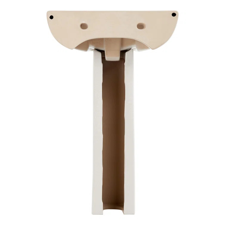 23" Rainsville 27.75" Tall White Porcelain Rectangular Pedestal/Wall Bathroom Sink with Overflow