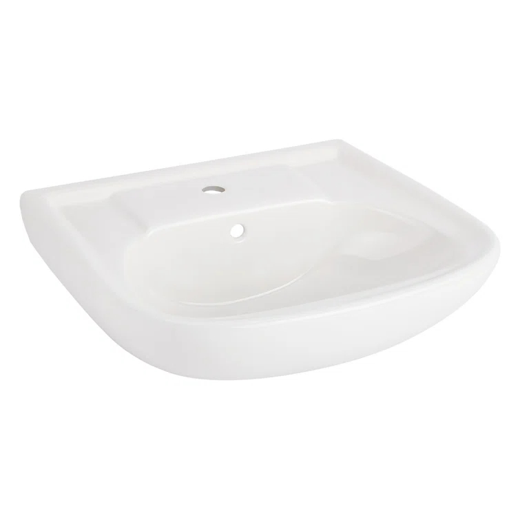 23" Rainsville White Porcelain Rectangular Wall Mount Bathroom Sink with Overflow