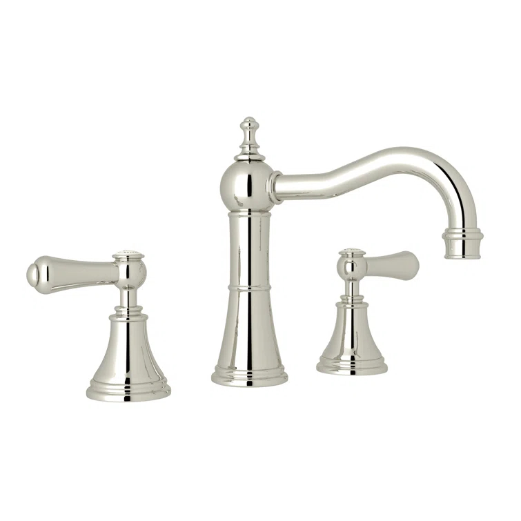 Classic Elegance 8" Polished Nickel Widespread Bathroom Faucet