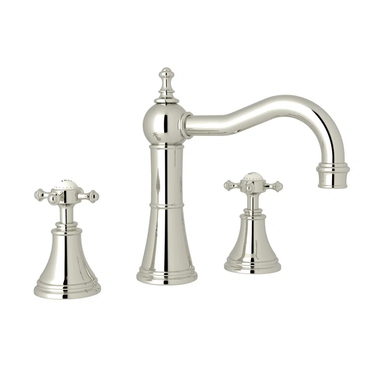 Elegant Polished Nickel 8" Traditional Widespread Bathroom Faucet