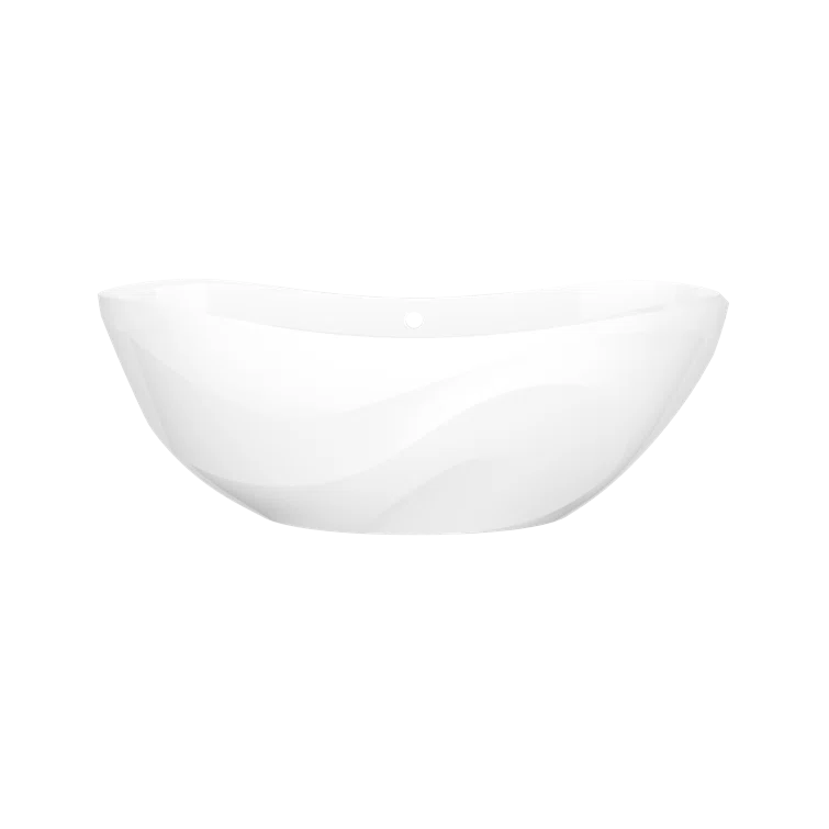 Seros 65" x 30" Freestanding Soaking Bathtub With Curved Rim