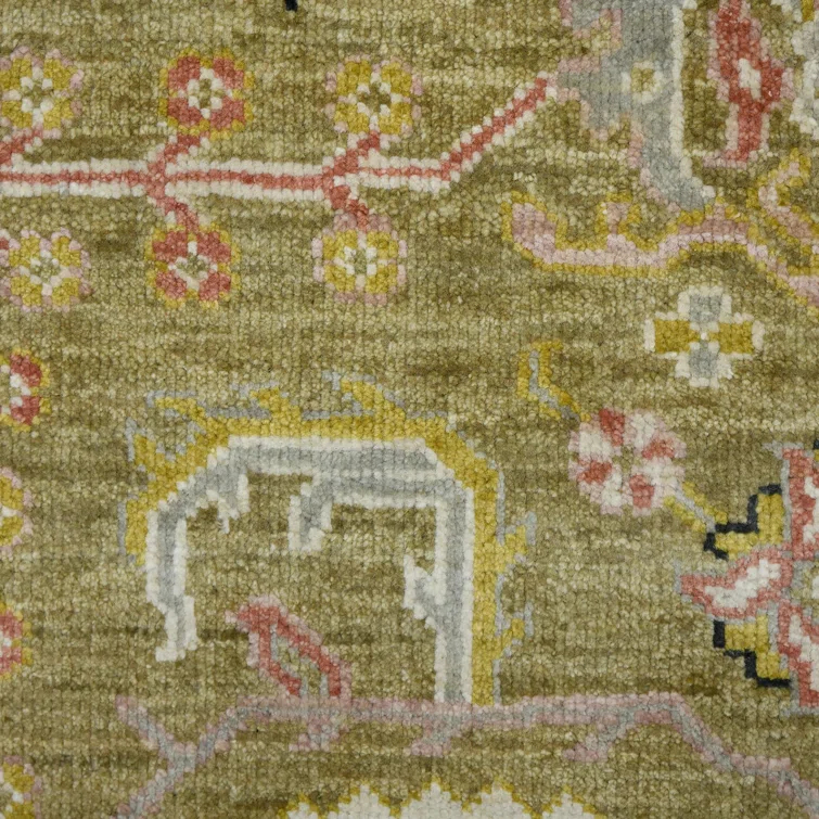 Gold Hand-Knotted Wool Persian-Inspired 10'x14' Area Rug