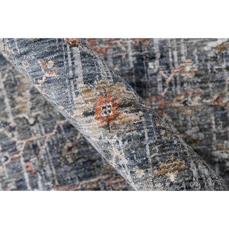 Elynna Transitional Bordered Premium Polyester Performance Area Rug