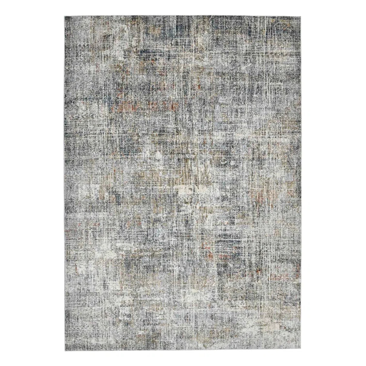 Rosslin Transitional Abstract Premium Polyester Performance Area Rug