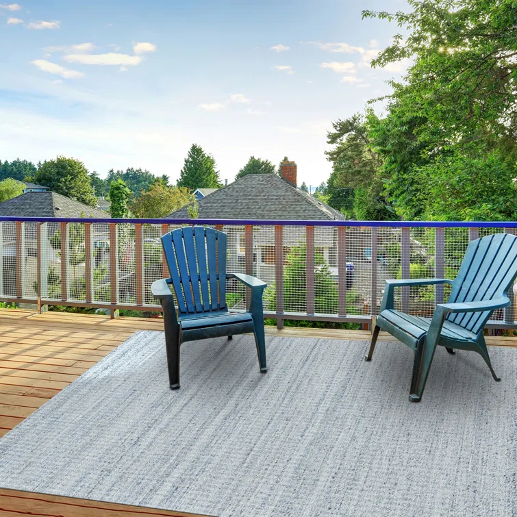 Atlantic StripedSky Blue Hand-Woven (Outdoor) Area Rug