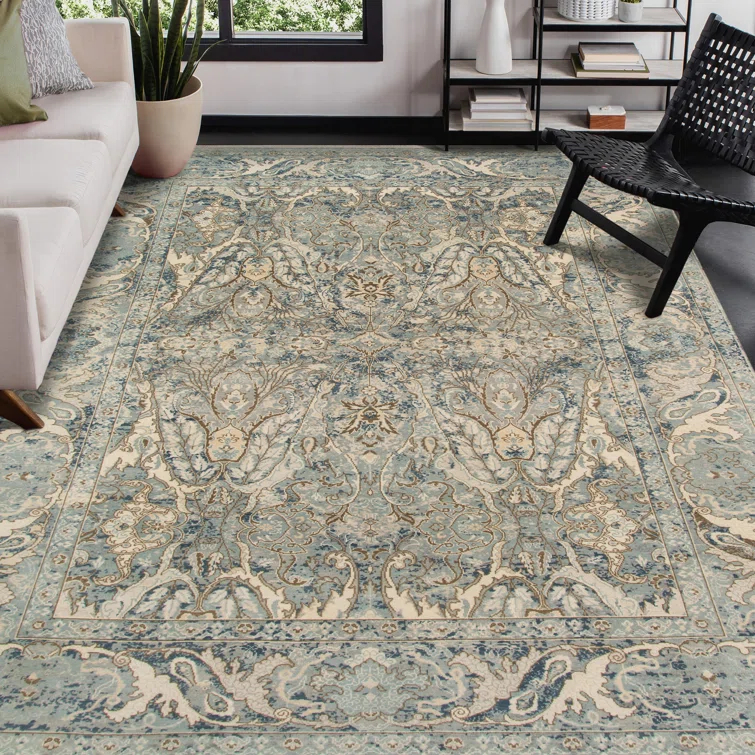 Hand-Knotted Blue Wool Rectangular Area Rug 2' x 3'